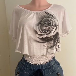 Agenda Large Floral Print Women Top Size Small Preloved